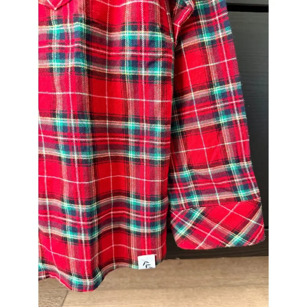 Sweet Honey Red and Green Plaid Flannel Shirt - Boys 8